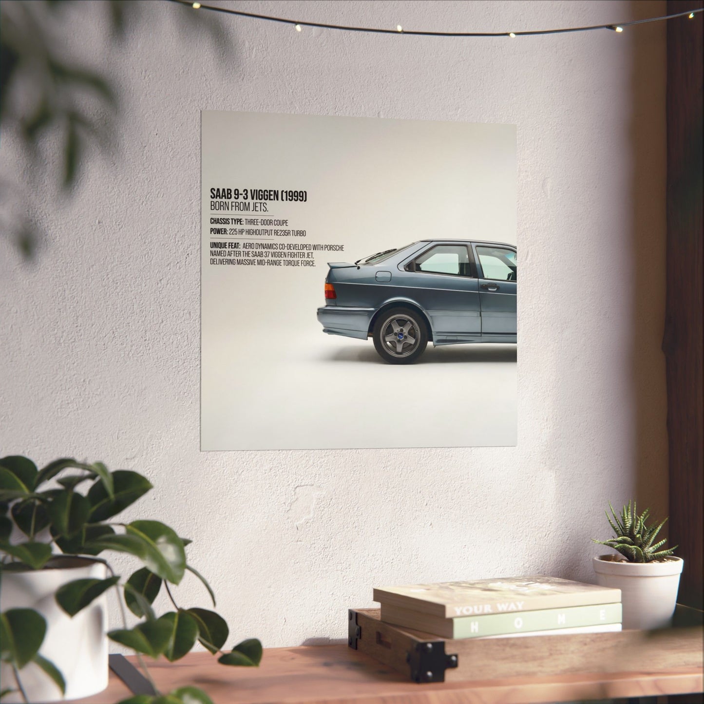 Saab 9-3 Viggen (1999) Matte Vertical Poster — Classic Swedish Sports Car Print