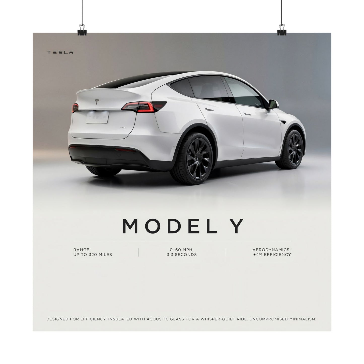 Model Y Matte Poster — Minimal Tesla Wall Art