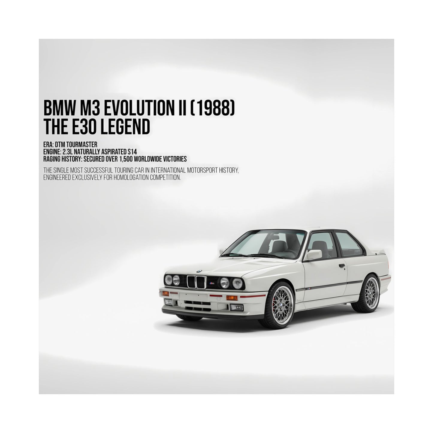 BMW M3 Evolution II (1988) E30 Legend Matte Poster